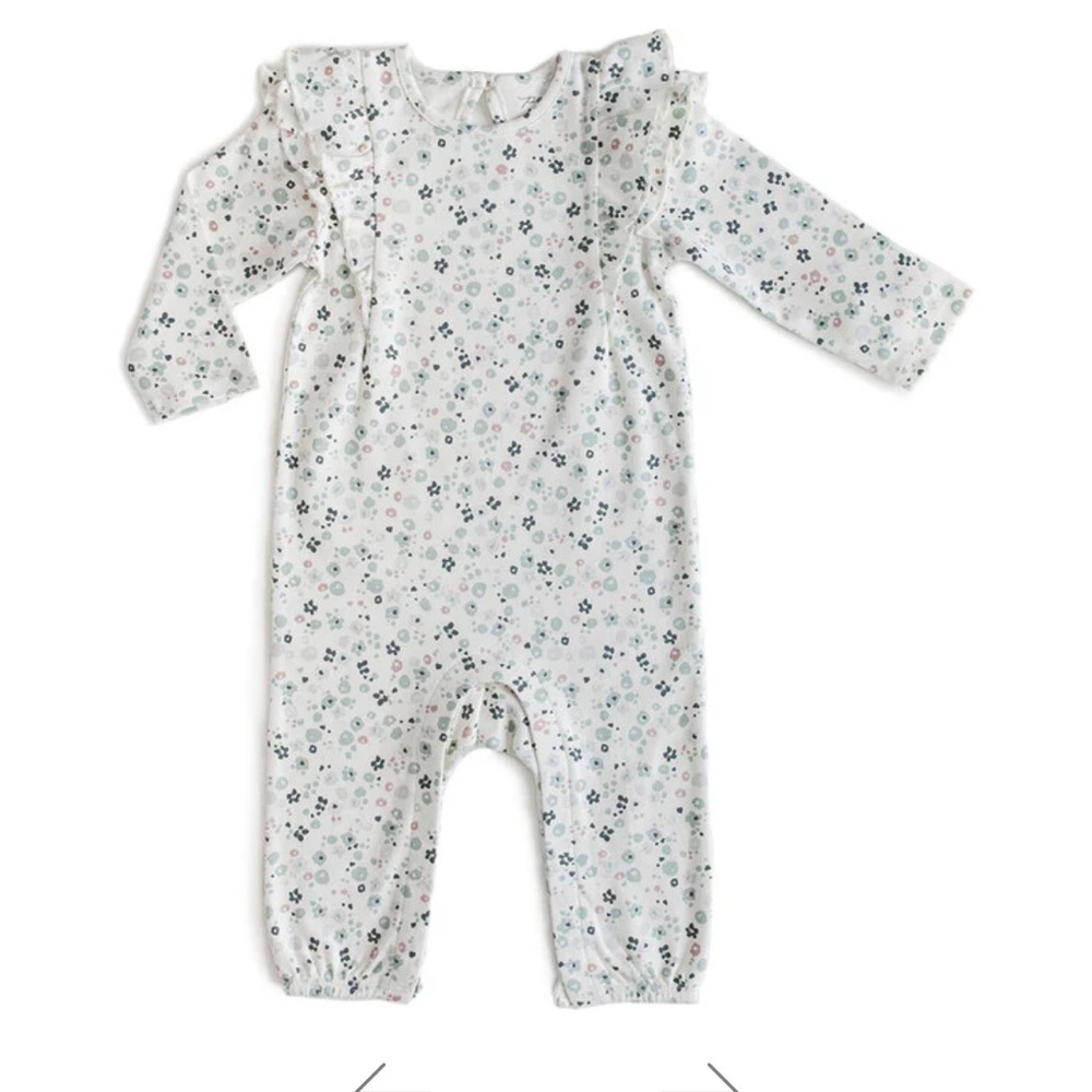 Pehr Flutter Sleeve Romper bluebells